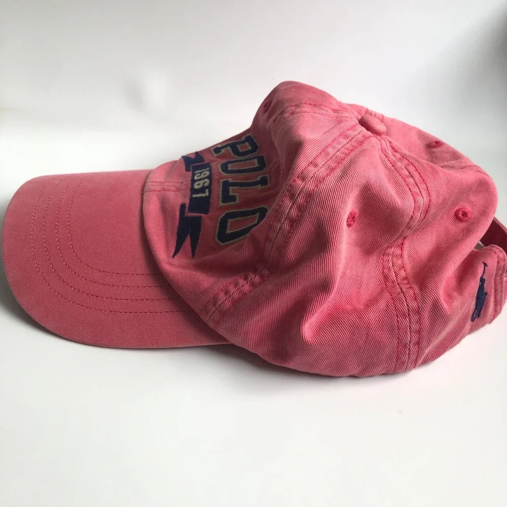 Polo Ralph Lauren Cap Pink Logo1967 Strapback One Size Faded Preppy Classic Fade
